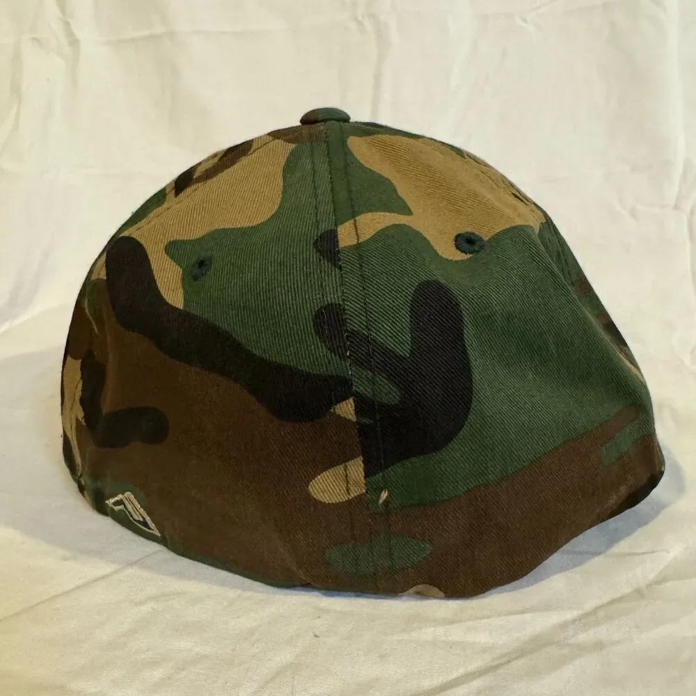 Pacific Headwear 8D5 D-Series Camo Hat Serber Fitted Cap Woodland Camouflage SM